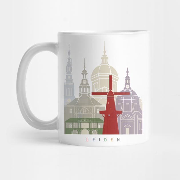 Leiden skyline poster by PaulrommerArt